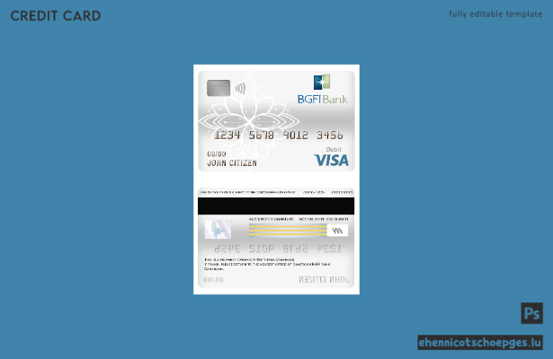 Beispielvorschau der Visa-Debitkarte der Kameruner BGFI Bank
